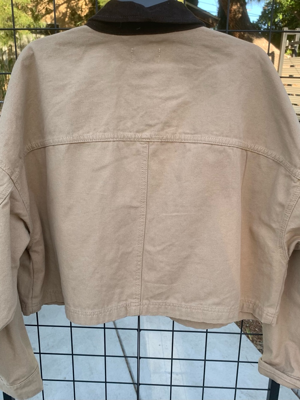 NWT Arizona Jean Co. Tan Canvas Jacket with Contrast Collar - Picture 3 of 8